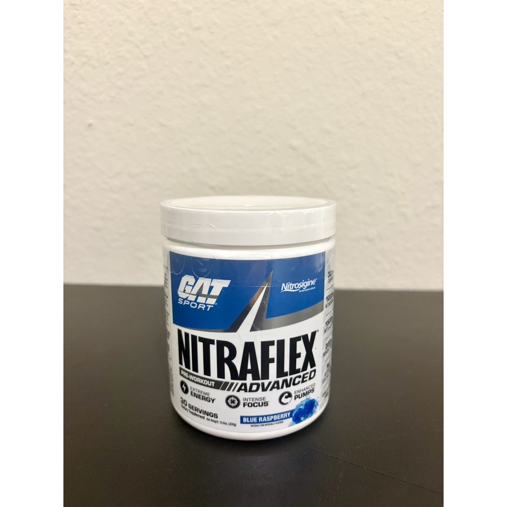 ⁠GAT Sport NITRAFLEX Advanced Pre-Workout Powder Blue Raspberry 30 Servings NEW⁠